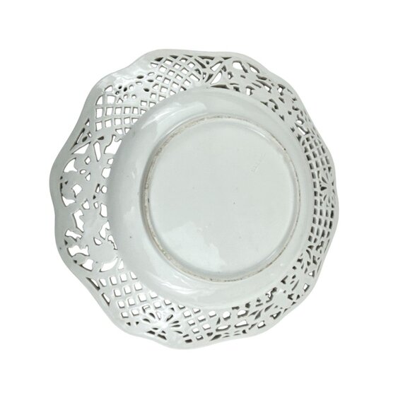 Herend Hungary 10" Reticulated Plate Hand Painted Floral #1856 Vintage Porcelain - Picture 6 of 13